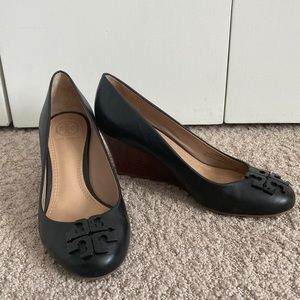 Tory Burch Black Wedges